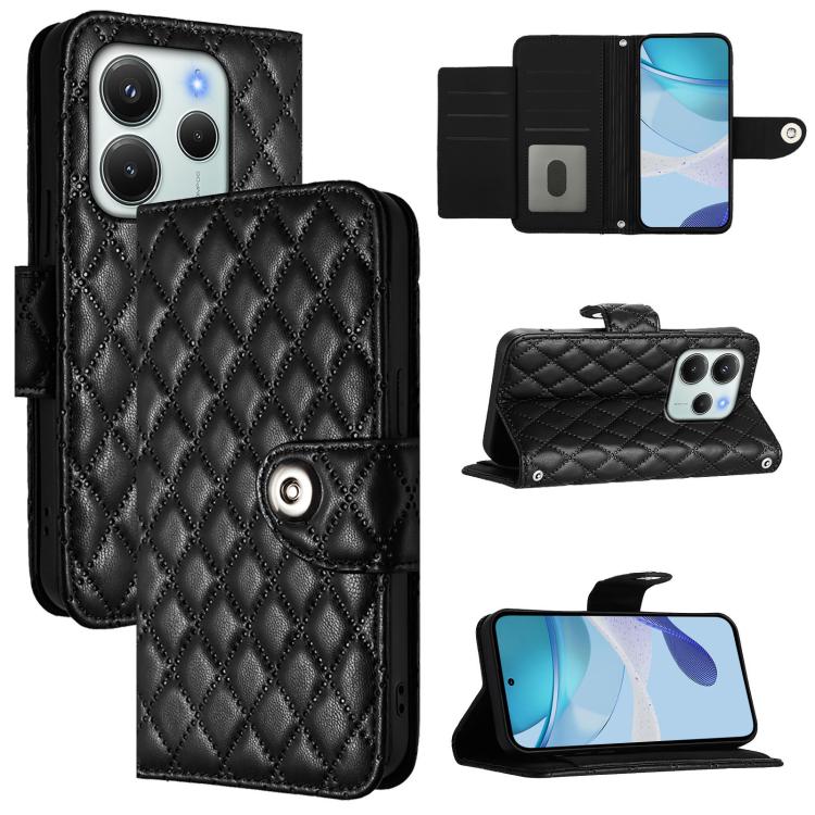 Rhombic Texture Flip Leather Phone Case with Lanyard, For Redmi K90 Max 5G, For Redmi A7 Pro 5G 171mm / Poco C81, For Redmi 15a 5G Global, For Redmi A5 4G 171.7mm / Poco C71 4G, For Redmi Turbo 5 5G Global / Poco X8 Pro                                 ...