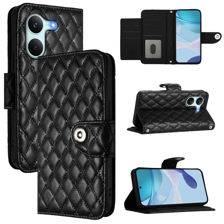 Rhombic Texture Flip Leather Phone Case with Lanyard, For Redmi K90 Max 5G, For Redmi A7 Pro 5G 171mm / Poco C81, For Redmi 15a 5G Global, For Redmi A5 4G 171.7mm / Poco C71 4G, For Redmi Turbo 5 5G Global / Poco X8 Pro                                 ...