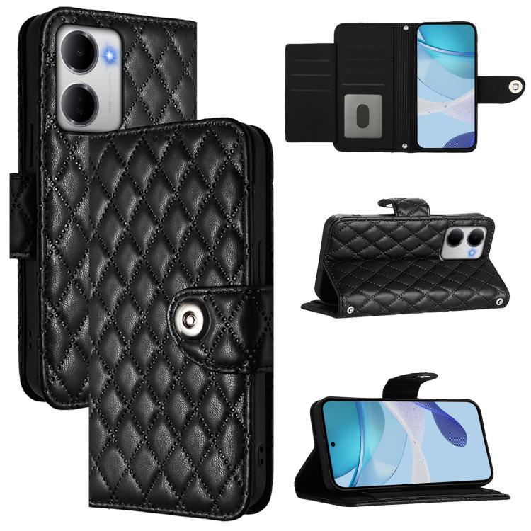 Rhombic Texture Flip Leather Phone Case with Lanyard, For Redmi K90 Max 5G, For Redmi A7 Pro 5G 171mm / Poco C81, For Redmi 15a 5G Global, For Redmi A5 4G 171.7mm / Poco C71 4G, For Redmi Turbo 5 5G Global / Poco X8 Pro                                 ...