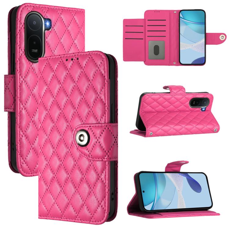 Rhombic Texture Flip Leather Phone Case with Lanyard, For Redmi K90 Max 5G, For Redmi A7 Pro 5G 171mm / Poco C81, For Redmi 15a 5G Global, For Redmi A5 4G 171.7mm / Poco C71 4G, For Redmi Turbo 5 5G Global / Poco X8 Pro                                 ...