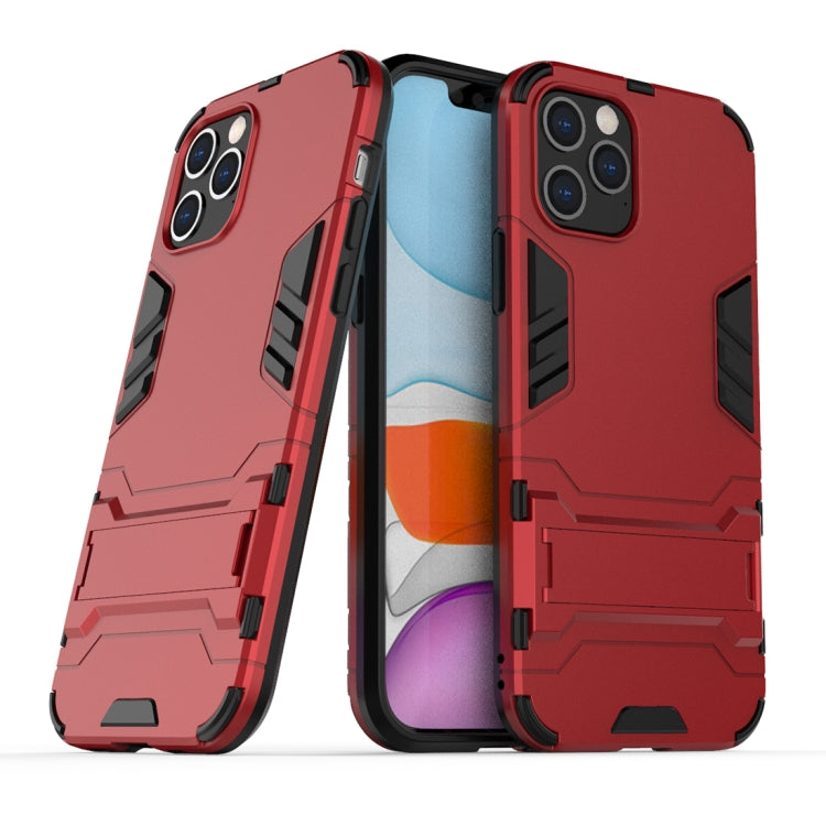 Shockproof protective phone case in red with raised edges and camera cutouts