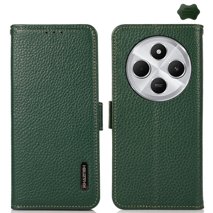 KHAZNEH Side-Magnetic Litchi Genuine Leather RFID Phone Case, For Redmi Note 17 4G Global 169.7mm, For Redmi Note 17 Pro+ 5G Global 163.4mm, For Redmi Note 17 Pro 5G Global 163.5mm, For Redmi K100 Pro Max/Poco F9 Ultra 5G                               ...