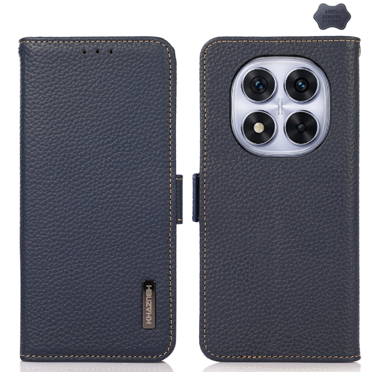 KHAZNEH Side-Magnetic Litchi Genuine Leather RFID Phone Case, For Redmi Note 17 4G Global 169.7mm, For Redmi Note 17 Pro+ 5G Global 163.4mm, For Redmi Note 17 Pro 5G Global 163.5mm, For Redmi K100 Pro Max/Poco F9 Ultra 5G                               ...