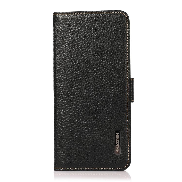 KHAZNEH Side-Magnetic Litchi Genuine Leather RFID Phone Case, For Redmi Note 17 4G Global 169.7mm, For Redmi Note 17 Pro+ 5G Global 163.4mm, For Redmi Note 17 Pro 5G Global 163.5mm, For Redmi K100 Pro Max/Poco F9 Ultra 5G                               ...