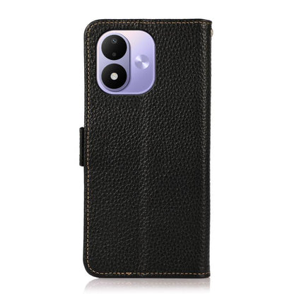 KHAZNEH Side-Magnetic Litchi Genuine Leather RFID Phone Case, For Redmi Note 17 4G Global 169.7mm, For Redmi Note 17 Pro+ 5G Global 163.4mm, For Redmi Note 17 Pro 5G Global 163.5mm, For Redmi K100 Pro Max/Poco F9 Ultra 5G                               ...