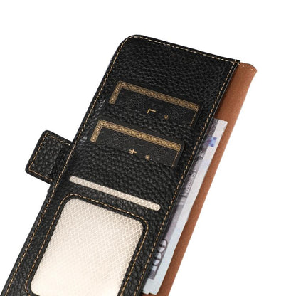 KHAZNEH Side-Magnetic Litchi Genuine Leather RFID Phone Case, For Redmi Note 17 4G Global 169.7mm, For Redmi Note 17 Pro+ 5G Global 163.4mm, For Redmi Note 17 Pro 5G Global 163.5mm, For Redmi K100 Pro Max/Poco F9 Ultra 5G                               ...