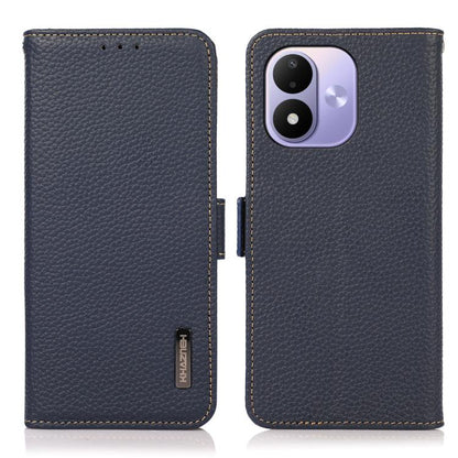 KHAZNEH Side-Magnetic Litchi Genuine Leather RFID Phone Case, For Redmi Note 17 4G Global 169.7mm, For Redmi Note 17 Pro+ 5G Global 163.4mm, For Redmi Note 17 Pro 5G Global 163.5mm, For Redmi K100 Pro Max/Poco F9 Ultra 5G                               ...