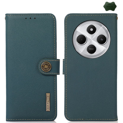 KHAZNEH Custer Texture RFID Genuine Leather Phone Case, For Redmi Note 17 4G Global 169.7mm, For Redmi Note 17 Pro+ 5G Global 163.4mm, For Redmi Note 17 Pro 5G Global 163.5mm, For Redmi K100 Pro Max/Poco F9 Ultra 5G, For Redmi K100 Pro 5G/Poco F9 Pro 5...