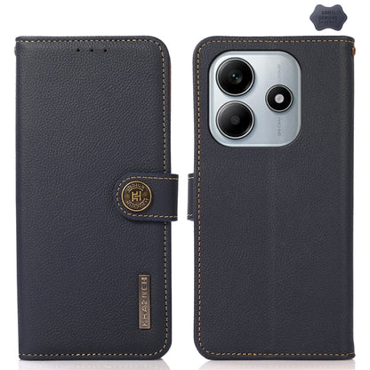 KHAZNEH Custer Texture RFID Genuine Leather Phone Case, For Redmi Note 17 4G Global 169.7mm, For Redmi Note 17 Pro+ 5G Global 163.4mm, For Redmi Note 17 Pro 5G Global 163.5mm, For Redmi K100 Pro Max/Poco F9 Ultra 5G, For Redmi K100 Pro 5G/Poco F9 Pro 5...