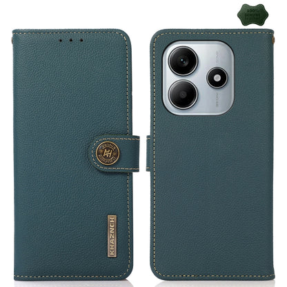KHAZNEH Custer Texture RFID Genuine Leather Phone Case, For Redmi Note 17 4G Global 169.7mm, For Redmi Note 17 Pro+ 5G Global 163.4mm, For Redmi Note 17 Pro 5G Global 163.5mm, For Redmi K100 Pro Max/Poco F9 Ultra 5G, For Redmi K100 Pro 5G/Poco F9 Pro 5...