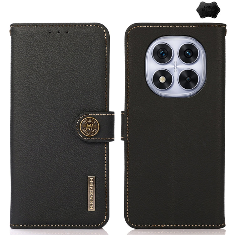 KHAZNEH Custer Texture RFID Genuine Leather Phone Case, For Redmi Note 17 4G Global 169.7mm, For Redmi Note 17 Pro+ 5G Global 163.4mm, For Redmi Note 17 Pro 5G Global 163.5mm, For Redmi K100 Pro Max/Poco F9 Ultra 5G, For Redmi K100 Pro 5G/Poco F9 Pro 5...