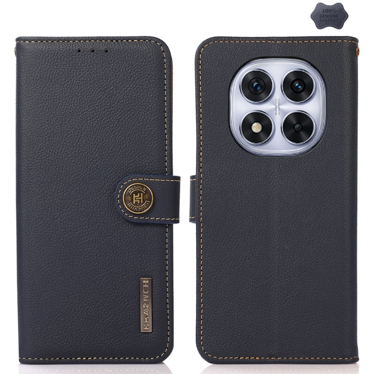 KHAZNEH Custer Texture RFID Genuine Leather Phone Case, For Redmi Note 17 4G Global 169.7mm, For Redmi Note 17 Pro+ 5G Global 163.4mm, For Redmi Note 17 Pro 5G Global 163.5mm, For Redmi K100 Pro Max/Poco F9 Ultra 5G, For Redmi K100 Pro 5G/Poco F9 Pro 5...