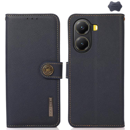 KHAZNEH Custer Texture RFID Genuine Leather Phone Case, For Redmi Note 17 4G Global 169.7mm, For Redmi Note 17 Pro+ 5G Global 163.4mm, For Redmi Note 17 Pro 5G Global 163.5mm, For Redmi K100 Pro Max/Poco F9 Ultra 5G, For Redmi K100 Pro 5G/Poco F9 Pro 5...