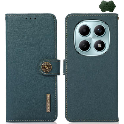 KHAZNEH Custer Texture RFID Genuine Leather Phone Case, For Redmi Note 17 4G Global 169.7mm, For Redmi Note 17 Pro+ 5G Global 163.4mm, For Redmi Note 17 Pro 5G Global 163.5mm, For Redmi K100 Pro Max/Poco F9 Ultra 5G, For Redmi K100 Pro 5G/Poco F9 Pro 5...