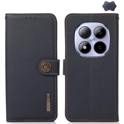 KHAZNEH Custer Texture RFID Genuine Leather Phone Case, For Redmi Note 17 4G Global 169.7mm, For Redmi Note 17 Pro+ 5G Global 163.4mm, For Redmi Note 17 Pro 5G Global 163.5mm, For Redmi K100 Pro Max/Poco F9 Ultra 5G, For Redmi K100 Pro 5G/Poco F9 Pro 5...