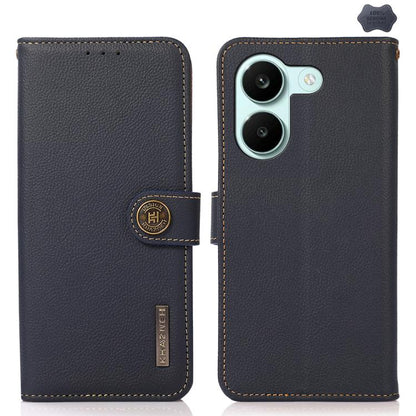 KHAZNEH Custer Texture RFID Genuine Leather Phone Case, For Redmi Note 17 4G Global 169.7mm, For Redmi Note 17 Pro+ 5G Global 163.4mm, For Redmi Note 17 Pro 5G Global 163.5mm, For Redmi K100 Pro Max/Poco F9 Ultra 5G, For Redmi K100 Pro 5G/Poco F9 Pro 5...