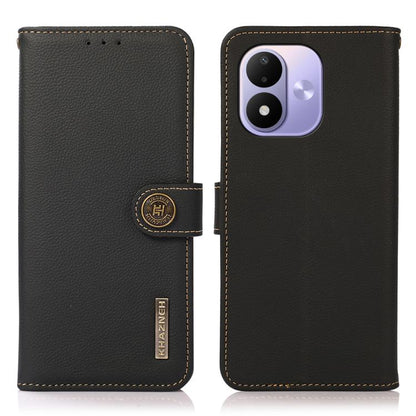 KHAZNEH Custer Texture RFID Genuine Leather Phone Case, For Redmi Note 17 4G Global 169.7mm, For Redmi Note 17 Pro+ 5G Global 163.4mm, For Redmi Note 17 Pro 5G Global 163.5mm, For Redmi K100 Pro Max/Poco F9 Ultra 5G, For Redmi K100 Pro 5G/Poco F9 Pro 5...