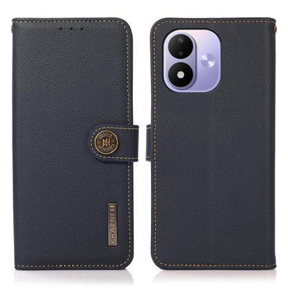 KHAZNEH Custer Texture RFID Genuine Leather Phone Case, For Redmi Note 17 4G Global 169.7mm, For Redmi Note 17 Pro+ 5G Global 163.4mm, For Redmi Note 17 Pro 5G Global 163.5mm, For Redmi K100 Pro Max/Poco F9 Ultra 5G, For Redmi K100 Pro 5G/Poco F9 Pro 5...