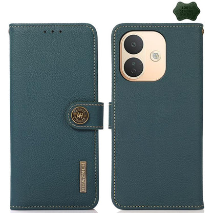 KHAZNEH Custer Texture RFID Genuine Leather Phone Case, For Redmi Note 17 4G Global 169.7mm, For Redmi Note 17 Pro+ 5G Global 163.4mm, For Redmi Note 17 Pro 5G Global 163.5mm, For Redmi K100 Pro Max/Poco F9 Ultra 5G, For Redmi K100 Pro 5G/Poco F9 Pro 5...