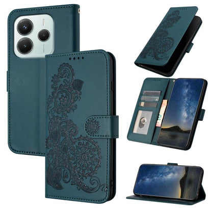 Datura Flower Embossed Flip Leather Phone Case, For Redmi A7 Pro 171mm / Poco C85x 5G, For Redmi Turbo 5 Max / Poco X8 Pro Max, For Redmi Turbo 5 5G / Poco X8 Pro 5G, For Redmi Note 15 4G / 5G 164mm / Poco M8 5G, For Redmi K90 Pro Max / Poco F8 Ultra 5...