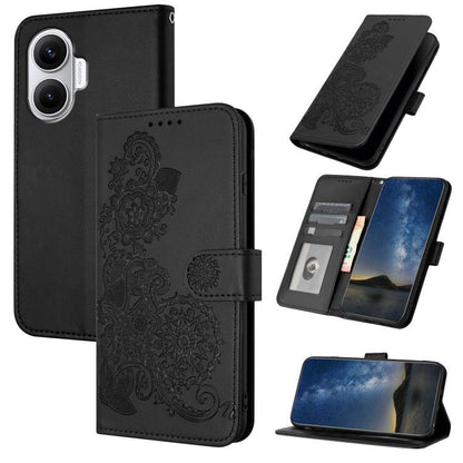 Datura Flower Embossed Flip Leather Phone Case, For Redmi A7 Pro 171mm / Poco C85x 5G, For Redmi Turbo 5 Max / Poco X8 Pro Max, For Redmi Turbo 5 5G / Poco X8 Pro 5G, For Redmi Note 15 4G / 5G 164mm / Poco M8 5G, For Redmi K90 Pro Max / Poco F8 Ultra 5...