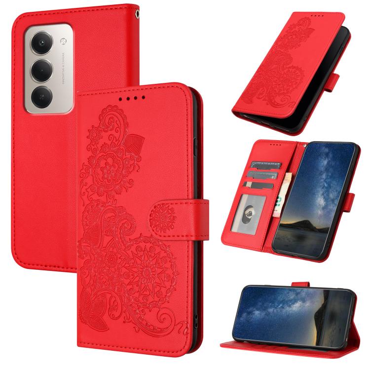 Datura Flower Embossed Flip Leather Phone Case, For Redmi A7 Pro 171mm / Poco C85x 5G, For Redmi Turbo 5 Max / Poco X8 Pro Max, For Redmi Turbo 5 5G / Poco X8 Pro 5G, For Redmi Note 15 4G / 5G 164mm / Poco M8 5G, For Redmi K90 Pro Max / Poco F8 Ultra 5...