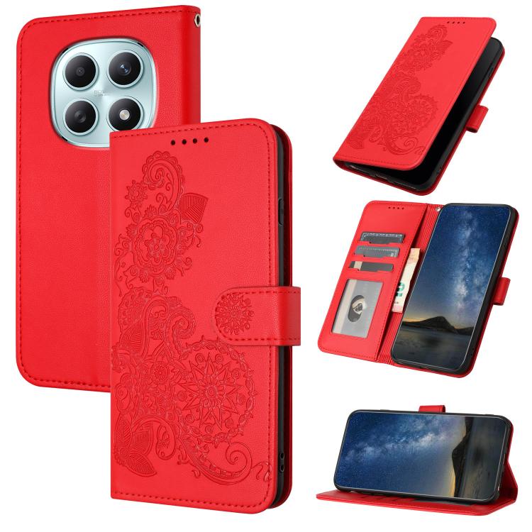 Datura Flower Embossed Flip Leather Phone Case, For Redmi A7 Pro 171mm / Poco C85x 5G, For Redmi Turbo 5 Max / Poco X8 Pro Max, For Redmi Turbo 5 5G / Poco X8 Pro 5G, For Redmi Note 15 4G / 5G 164mm / Poco M8 5G, For Redmi K90 Pro Max / Poco F8 Ultra 5...
