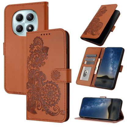 Datura Flower Embossed Flip Leather Phone Case, For Redmi A7 Pro 171mm / Poco C85x 5G, For Redmi Turbo 5 Max / Poco X8 Pro Max, For Redmi Turbo 5 5G / Poco X8 Pro 5G, For Redmi Note 15 4G / 5G 164mm / Poco M8 5G, For Redmi K90 Pro Max / Poco F8 Ultra 5...