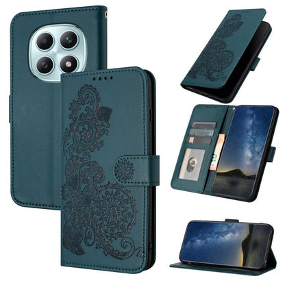Datura Flower Embossed Flip Leather Phone Case, For Redmi A7 Pro 171mm / Poco C85x 5G, For Redmi Turbo 5 Max / Poco X8 Pro Max, For Redmi Turbo 5 5G / Poco X8 Pro 5G, For Redmi Note 15 4G / 5G 164mm / Poco M8 5G, For Redmi K90 Pro Max / Poco F8 Ultra 5...