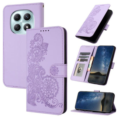 Datura Flower Embossed Flip Leather Phone Case, For Redmi A7 Pro 171mm / Poco C85x 5G, For Redmi Turbo 5 Max / Poco X8 Pro Max, For Redmi Turbo 5 5G / Poco X8 Pro 5G, For Redmi Note 15 4G / 5G 164mm / Poco M8 5G, For Redmi K90 Pro Max / Poco F8 Ultra 5...