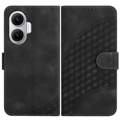 Black elephant-embossed leather phone case with flip cover and card slot