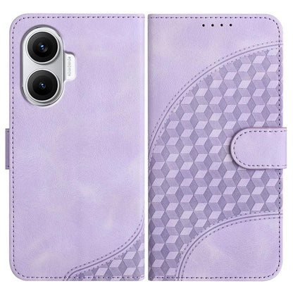 Light purple elephant-embossed leather phone case with flip cover and card slot