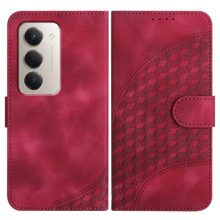 Burgundy embossed phone leather case with magnetic flap and side card slot