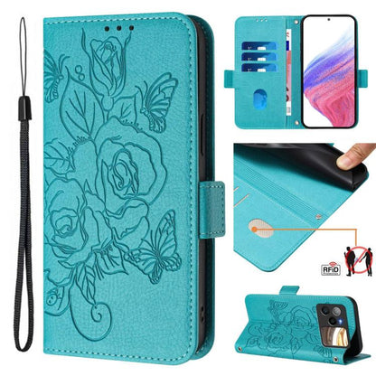Embossed Rose RFID Anti-theft Leather Phone Case, For BLU G95, For BLU Bold N4, For BLU Bold K50, For BLU C9, For BLU View 5 Pro, For BLU View 5, For BLU View Speed 5G B1550VL