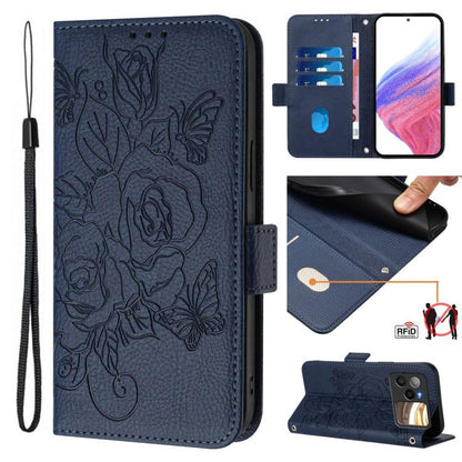 Embossed Rose RFID Anti-theft Leather Phone Case, For BLU G95, For BLU Bold N4, For BLU Bold K50, For BLU C9, For BLU View 5 Pro, For BLU View 5, For BLU View Speed 5G B1550VL