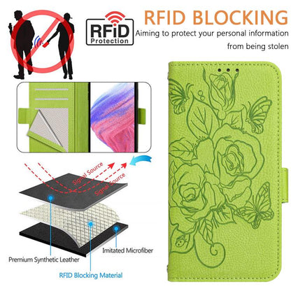 Embossed Rose RFID Anti-theft Leather Phone Case, For BLU G95, For BLU Bold N4, For BLU Bold K50, For BLU C9, For BLU View 5 Pro, For BLU View 5, For BLU View Speed 5G B1550VL