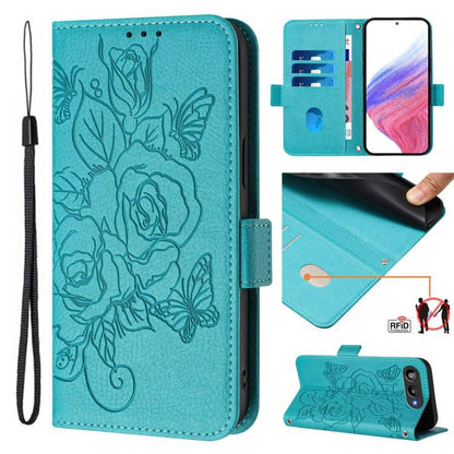 Embossed Rose RFID Anti-theft Leather Phone Case, For BLU G95, For BLU Bold N4, For BLU Bold K50, For BLU C9, For BLU View 5 Pro, For BLU View 5, For BLU View Speed 5G B1550VL