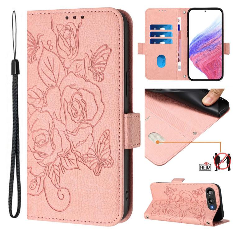 Embossed Rose RFID Anti-theft Leather Phone Case, For BLU G95, For BLU Bold N4, For BLU Bold K50, For BLU C9, For BLU View 5 Pro, For BLU View 5, For BLU View Speed 5G B1550VL