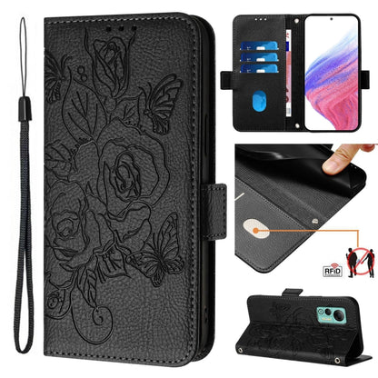 Embossed Rose RFID Anti-theft Leather Phone Case, For Ulefone Note 18 Ultra, For Ulefone Note 14