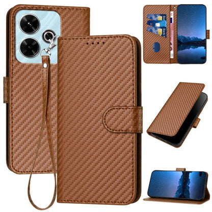 YX0070 Carbon Fiber Buckle Leather Phone Case with Lanyard, For Redmi K80 / Poco F7 Pro, For Redmi Note 14 4G 164.84mm, For Redmi Turbo 4 / Poco X7 Pro, For Redmi Note 14 Pro 4G, For Redmi Note 14 4G 163.25mm, For Redmi Note 14 5G                      ...