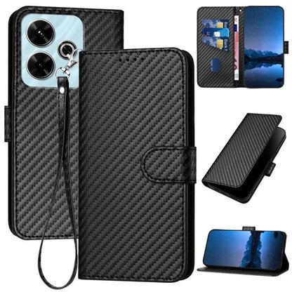 YX0070 Carbon Fiber Buckle Leather Phone Case with Lanyard, For Redmi K80 / Poco F7 Pro, For Redmi Note 14 4G 164.84mm, For Redmi Turbo 4 / Poco X7 Pro, For Redmi Note 14 Pro 4G, For Redmi Note 14 4G 163.25mm, For Redmi Note 14 5G                      ...