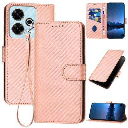 YX0070 Carbon Fiber Buckle Leather Phone Case with Lanyard, For Redmi K80 / Poco F7 Pro, For Redmi Note 14 4G 164.84mm, For Redmi Turbo 4 / Poco X7 Pro, For Redmi Note 14 Pro 4G, For Redmi Note 14 4G 163.25mm, For Redmi Note 14 5G                      ...