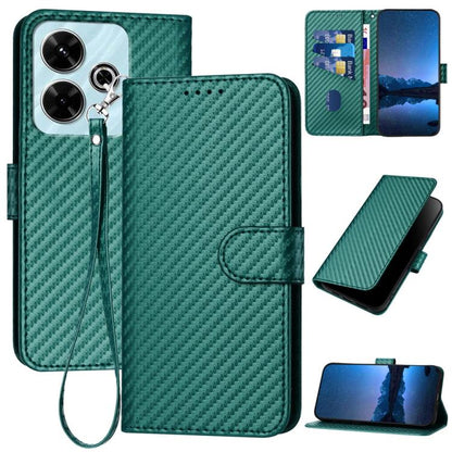 YX0070 Carbon Fiber Buckle Leather Phone Case with Lanyard, For Redmi K80 / Poco F7 Pro, For Redmi Note 14 4G 164.84mm, For Redmi Turbo 4 / Poco X7 Pro, For Redmi Note 14 Pro 4G, For Redmi Note 14 4G 163.25mm, For Redmi Note 14 5G                      ...