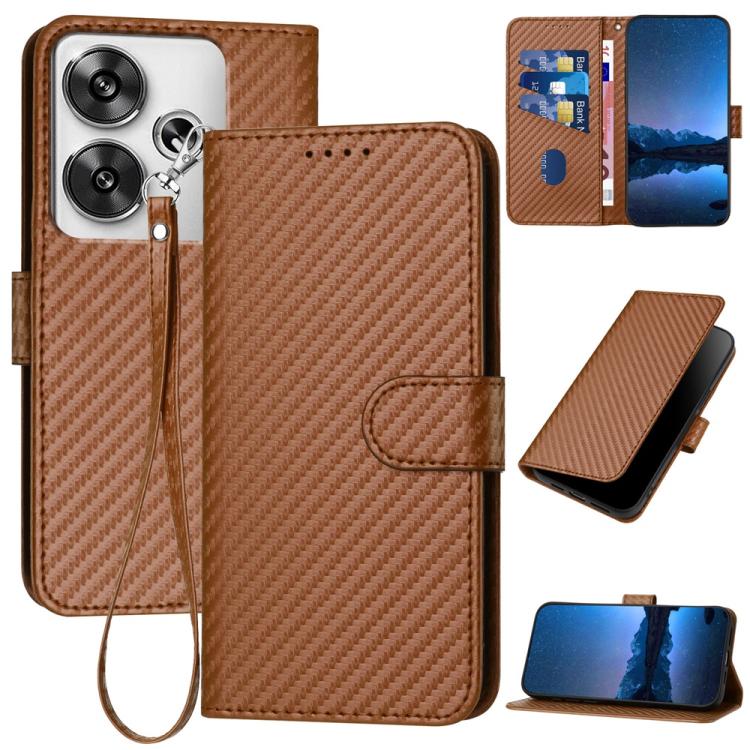 YX0070 Carbon Fiber Buckle Leather Phone Case with Lanyard, For Redmi K80 / Poco F7 Pro, For Redmi Note 14 4G 164.84mm, For Redmi Turbo 4 / Poco X7 Pro, For Redmi Note 14 Pro 4G, For Redmi Note 14 4G 163.25mm, For Redmi Note 14 5G                      ...