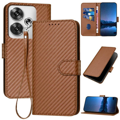 YX0070 Carbon Fiber Buckle Leather Phone Case with Lanyard, For Redmi K80 / Poco F7 Pro, For Redmi Note 14 4G 164.84mm, For Redmi Turbo 4 / Poco X7 Pro, For Redmi Note 14 Pro 4G, For Redmi Note 14 4G 163.25mm, For Redmi Note 14 5G                      ...