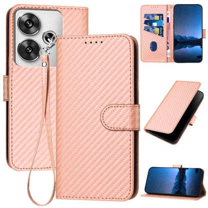 YX0070 Carbon Fiber Buckle Leather Phone Case with Lanyard, For Redmi K80 / Poco F7 Pro, For Redmi Note 14 4G 164.84mm, For Redmi Turbo 4 / Poco X7 Pro, For Redmi Note 14 Pro 4G, For Redmi Note 14 4G 163.25mm, For Redmi Note 14 5G                      ...