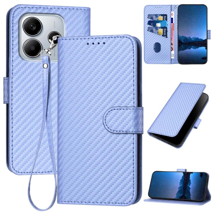 YX0070 Carbon Fiber Buckle Leather Phone Case with Lanyard, For Redmi K80 / Poco F7 Pro, For Redmi Note 14 4G 164.84mm, For Redmi Turbo 4 / Poco X7 Pro, For Redmi Note 14 Pro 4G, For Redmi Note 14 4G 163.25mm, For Redmi Note 14 5G                      ...