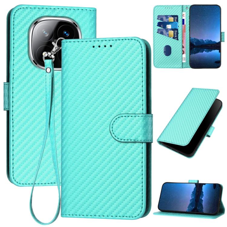 YX0070 Carbon Fiber Buckle Leather Phone Case with Lanyard, For Redmi K80 / Poco F7 Pro, For Redmi Note 14 4G 164.84mm, For Redmi Turbo 4 / Poco X7 Pro, For Redmi Note 14 Pro 4G, For Redmi Note 14 4G 163.25mm, For Redmi Note 14 5G                      ...