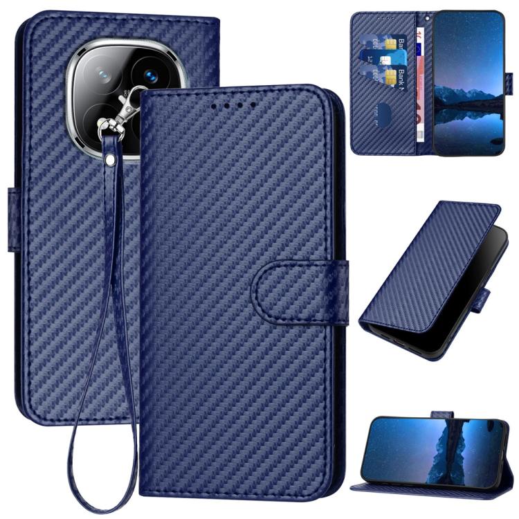 YX0070 Carbon Fiber Buckle Leather Phone Case with Lanyard, For Redmi K80 / Poco F7 Pro, For Redmi Note 14 4G 164.84mm, For Redmi Turbo 4 / Poco X7 Pro, For Redmi Note 14 Pro 4G, For Redmi Note 14 4G 163.25mm, For Redmi Note 14 5G                      ...