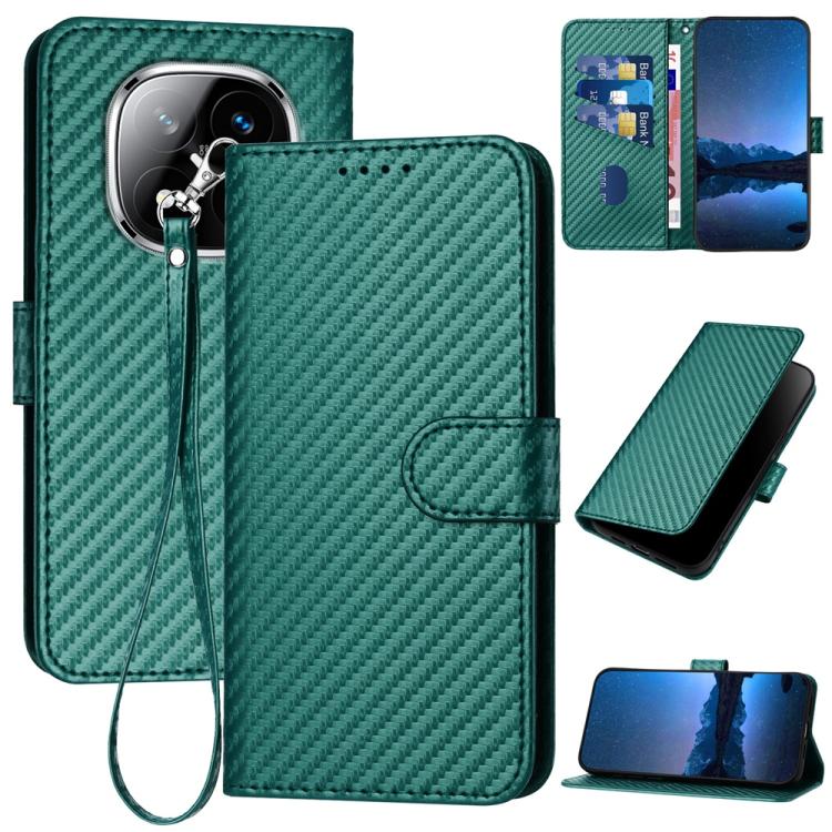 YX0070 Carbon Fiber Buckle Leather Phone Case with Lanyard, For Redmi K80 / Poco F7 Pro, For Redmi Note 14 4G 164.84mm, For Redmi Turbo 4 / Poco X7 Pro, For Redmi Note 14 Pro 4G, For Redmi Note 14 4G 163.25mm, For Redmi Note 14 5G                      ...